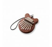 harayaa Children Mini Thumb Key Musical Instrument Portable Wooden Body Metal Tines Bright Notes Easy To Carry With Clip Suitable for classroom learning, Bear Shape, 8-Tone, Wooden Material