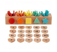 harayaa Children Sorting Blocks Number Shape Sorting Board Wooden Educational Puzzle With Color Matching Pieces For Reasoning And Pattern Recognition Suitable