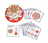 harayaa Children Stacking Blocks Flower Layered Stacker Shape Sorter Educational Puzzle With Pattern Cards For Visual Discrimination And Motor Skills suitable