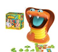 harayaa Children Tabletop Game Snake Board Game Toy Set With Cards And Pieces Serpent With Open Mouth And Fangs For Turn Taking Play suitable for family game