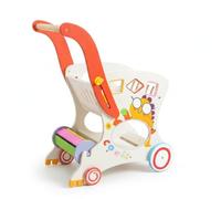 harayaa Children Wooden Push Cart Toddler Push Activity Cart With Stacking Toy And Multicolor Roller Blocks Stable Structure For First Steps Suitable for