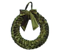 harayaa Christmas Velvet Wreath Christmas Decoration,Crafts Hanging Ornament Front Door Christmas Wreath for Holiday Party Window, Olive green, 30x30x5cm