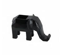 harayaa Desktop Pen Holder Elephant Organizer Phone Stand Pencil Cup Resin Faceted Shape Solid Build Suitable for office desk study table coworking workspace, Black