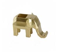 harayaa Desktop Pen Holder Elephant Organizer Phone Stand Pencil Cup Resin Faceted Shape Solid Build Suitable for office desk study table coworking workspace, Gold