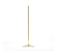 harayaa Display Stand Base Adjustable Floor Stand Pedestal Holder Support With Telescopic Height Stainless Steel Balanced Round Base Stable Single Pole , Gold Triangular Straight Rod
