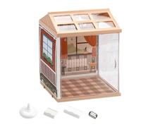 harayaa DIY Miniature House Kit, Tiny Kit, Scene Building Easy to Assemble Creative 3D Birthday Gift Mini House Kits, with Roof Wallpaper
