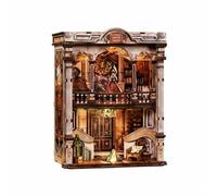 harayaa Diy Miniature Theater Bookend Model 3D Puzzle House Miniature Kit Desk Display With Warm Lighting And Touch Switch Suitable for reading corners workstations bedrooms