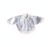 harayaa Doll Jacket Windbreaker Coat Outerwear Top With Eye Catching Iridescence And Ribbed Edges In Cloth Suitable for OB11 Dolls 1/12 Scale BJD Miniature Figures Fashion Styling , Silver