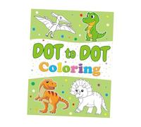 harayaa Dot to Dot Coloring Book for Children Kindergarten Early Education Counting Puzzles Activity Book Easy 12 Pages Cartoon Fun, Dinosaur