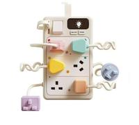 harayaa Educational Simulator Learning Toy Socket Plug Matching Board Interactive Busy Device Fine Motor Skills Electronic Build suitable for early education therapy rooms quiet play, White Theme