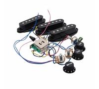 harayaa Electric Pickup Guitar Pickup Set Wiring Harness Switch Knobs Prewired Installation SSS Configuration Metal Suitable for beginners DIY upgrades band practice home, Black