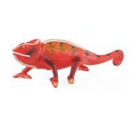 harayaa Figure Hand-Painted Animal Figurine Realistic Solid Model Educational Toy for Children Science Learning Collectors Classroom Cake Topper Suitable for Birthday Party, Red Chameleon