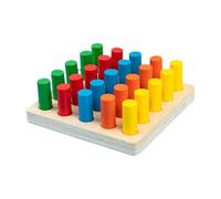 harayaa Finger Wooden Interposer Educational Toy Intelligence Toys Home School Sensory Training Colors Matching for Toddlers Kids, Style B