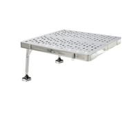 harayaa Folding Fishing Aluminum Alloy Station Deck Stand Base With Telescopic Legs Adjustable Height Compact Storage Carry Friendly Pads Suitable for shoreline setups piers bank fishing