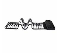 harayaa Folding Piano Keyboard Accompanied By | Powered, Flexible, for playing time, Beginners, Black, With Connector
