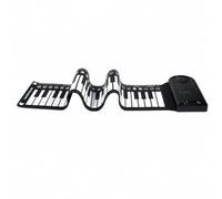 harayaa Folding Piano Keyboard Accompanied By | Powered, Flexible, for playing time, Beginners, Black, Without Connector