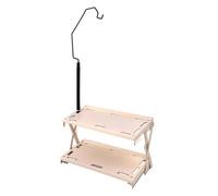harayaa Folding Storage Rack Portable Camp Shelf Organizer Rack Stand With Stable In Carbon Steel And Fold Flat For Storage suitable for tents, color to 4, 30 18 18 Two-layer With Lamp Stand