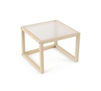 harayaa Furniture Miniature Coffee Table Dollhouse Table Display Table Acrylic Table With Modern Square Shape And Visible Corner Screws Suitable for Hobbyists Collectors Creative Photo Setups, Beige