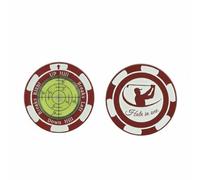 harayaa Golf Slope Meter Putting Guide Gauge Tool Marker Accessory With Zinc Alloy Body For Reading Uphill Downhill Left And Right Breaks Suitable for golf practice training beginners, Red