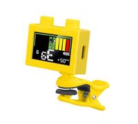 harayaa Guitar Tuner Digital Electronic Metronome Clip on Acoustics Calibration Tuner with Multifunction Display Lightweight 360 Degree Rotating Clip, yellow