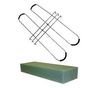 harayaa Headstone Flower Saddle Decorations with Floral Foam Sturdy Rustproof Metal Cemetery Saddles Graves Saddle for Cemetery Outdoor Yard Lawn