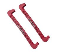 harayaa Ice Skate Cover Bladed PVC Spring Metal Stripe Pattern Anti-Slip Custom Fit Universal Soaker Suitable for Athletes Home Storage Equipment Bag Transport, Red