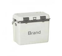 harayaa Insulated Transport Container Ice Chest Box With Rigid Rectangular Body Hinged Lid And Carry Handle Bottle Opener And 500ml Ice Box HDPE PU PP, White, 15L