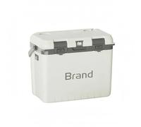 harayaa Insulated Transport Container Ice Chest Box With Rigid Rectangular Body Hinged Lid And Carry Handle Bottle Opener And 500ml Ice Box HDPE PU PP, White, 28L