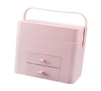 harayaa Makeup Train Case Vanity Case with LED Lighted Mirror Portable Makeup Bag for Women Girls, Pink