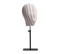 harayaa Mannequin Head Stand Model Holder with Base Home Decor Manikin Head Display Stand Adjustable Height for Cap Scarf Practical, Stripe Black