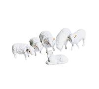 harayaa Mini 1/64 Resin Miniature Farm, Decoration DIY Shape Small Statue Garden Toy Train Landscape, 6 Sheep, 1:64