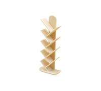 harayaa Miniature Bookshelf Tree Shelf Dollhouse Furniture Book Rack Display Stand With Space Saving Branch Layout for Dollhouse Interiors Diorama Projects Model Towns, Light Wood
