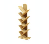 harayaa Miniature Bookshelf Tree Shelf Dollhouse Furniture Book Rack Display Stand With Space Saving Branch Layout for Dollhouse Interiors Diorama Projects Model Towns, Dark Wood