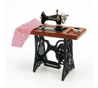 harayaa Miniature Dollhouse Mini Sewing Table With Tiny Scissors 1.8x0.8cm In Wood Metal Textile Suitable for dollhouse interiors miniature craft rooms display shelves