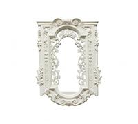 harayaa Miniature Picture Frame Baroque Dollhouse Frame Gothic Wall Frame Ornate Display Frame With Detailed Carved Border And Leaf Motifs suitable for, White, 19 14cm