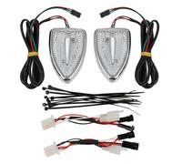 harayaa Motorcycle Light Marker Lights Turn Indicators Flush Mount With Tapered Housing Chrome Trim Vertical Bar Suitable for motorcycles custom builds highway travel, Clear