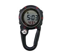 harayaa Multifunction Digital Carabiner Watch Clip with Backlight Accurate Your Wrist with Alarm Clock Backpack Watch Unisex for, Black