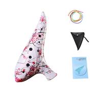 harayaa Ocarina with Song Book Piccolo Neck Strap Bag for Childrens Adults Music Lovers Performance, red flower