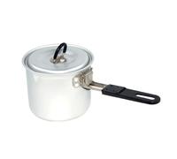 harayaa Outdoor Cooking Pan Camping Pot Kettle Saucepan Mess Kit Aluminum Alloy Quick Heating With Folding Handle Lightweight 138g Suitable for solo hikers