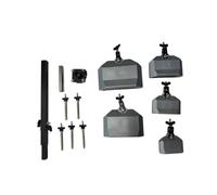 harayaa Percussion Bells Cowbell Set Stand Mount Drum Accessory Rhythm Tool Stage Gear Zinc Alloy Structure for Clear Attack and, Gray, Cowbell Set With 5-Group Stand