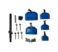 harayaa Percussion Bells Cowbell Set Stand Mount Drum Accessory Rhythm Tool Stage Gear Zinc Alloy Structure for Clear Attack and, Blue, Cowbell Set With 5-Group Stand And Extension Clamp