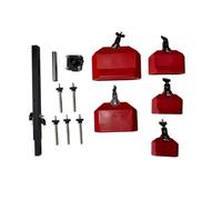 harayaa Percussion Bells Cowbell Set Stand Mount Drum Accessory Rhythm Tool Stage Gear Zinc Alloy Structure for Clear Attack and, Red, Cowbell Set With 5-Group Stand