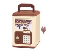 harayaa Piggy Bank Educational Toy Home Decor with Key Accessories Ornament Lightweight for Children Versatile Money Saving Box, Brown
