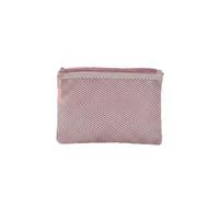 harayaa Polyester Storage Pouch Mesh Organizer Zippered Compartment Portable Textile Travel Bag Multipurpose Utility Suitable for Home Office Travel Digital Storage, Pink, M