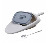 harayaa Portable Bedpan with Lid Fracture Bedpan, Array, White and Gray with Cleaning Brush, Upgraded Model, No Seat Cover, No Pressure Ring, with Cleaning Brush