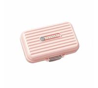 harayaa Portable Medicine Case Weekly Pill Organizer Box Container with Seven Compartments Multi Layer Sealed with Silicone Date Tracking Lid Small Travel, Pink, L