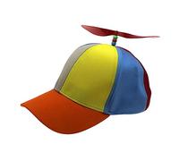 harayaa Propeller Hat Baseball Cap Novelty Unisex Comfortable Detachable Unique Gift Rainbow Top Hat Helicopter Cap for Costume Outdoor Camping, Adult Red Propeller