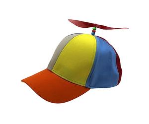 harayaa Propeller Hat Baseball Cap Novelty Unisex Comfortable Detachable Unique Gift Rainbow Top Hat Helicopter Cap for Costume Outdoor Camping, Adult Red Propeller