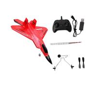 harayaa RC Airplane Fighter Toy with Light Strips Rechargeable Birthday Gift Hobby Glider RC Plane for Children Boys Girls Adults, Red