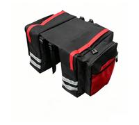 harayaa Rear Pannier Double Pannier Rack Saddle Carrier with Zippered Pockets and Central Cutout for Rack Suitable for Commuting bikepacking Errands Travel, Red, Red, 31.5 X 31.5 X 16 Cm